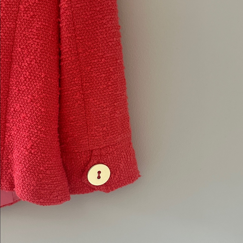Milly Coral Textured Short Collared Blazer Jacket Size 6 Preppy Jackie Old Money - Picture 6 of 11
